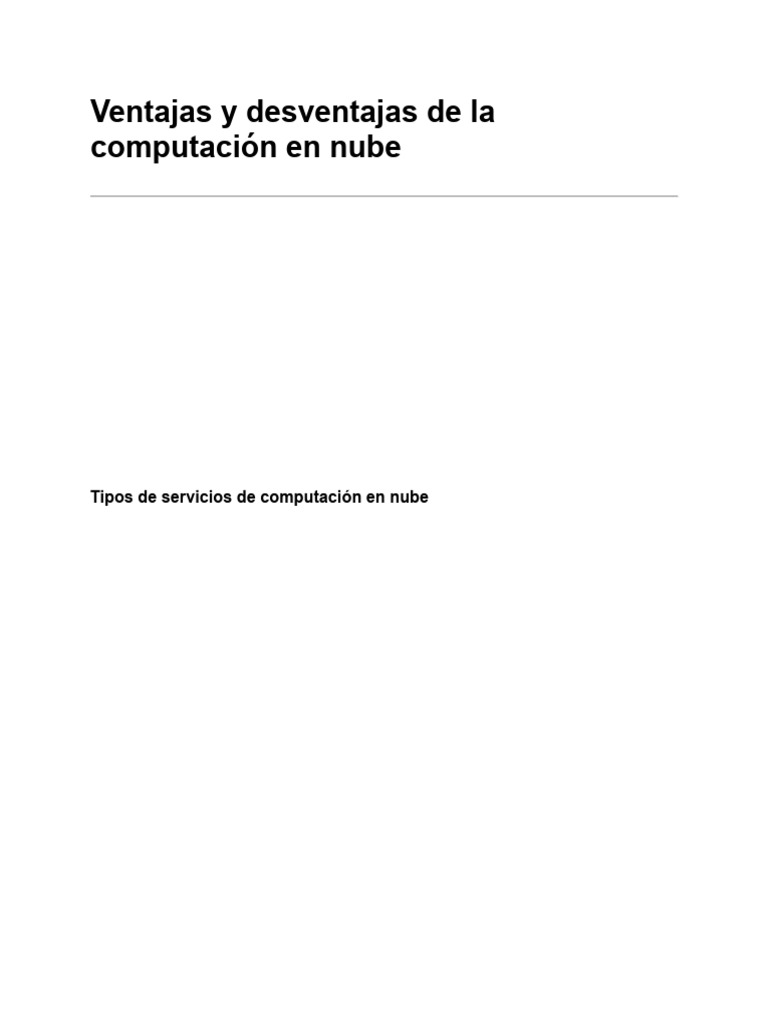 Ventajas y desventajas de la nube | PDF | Computación en la nube ...