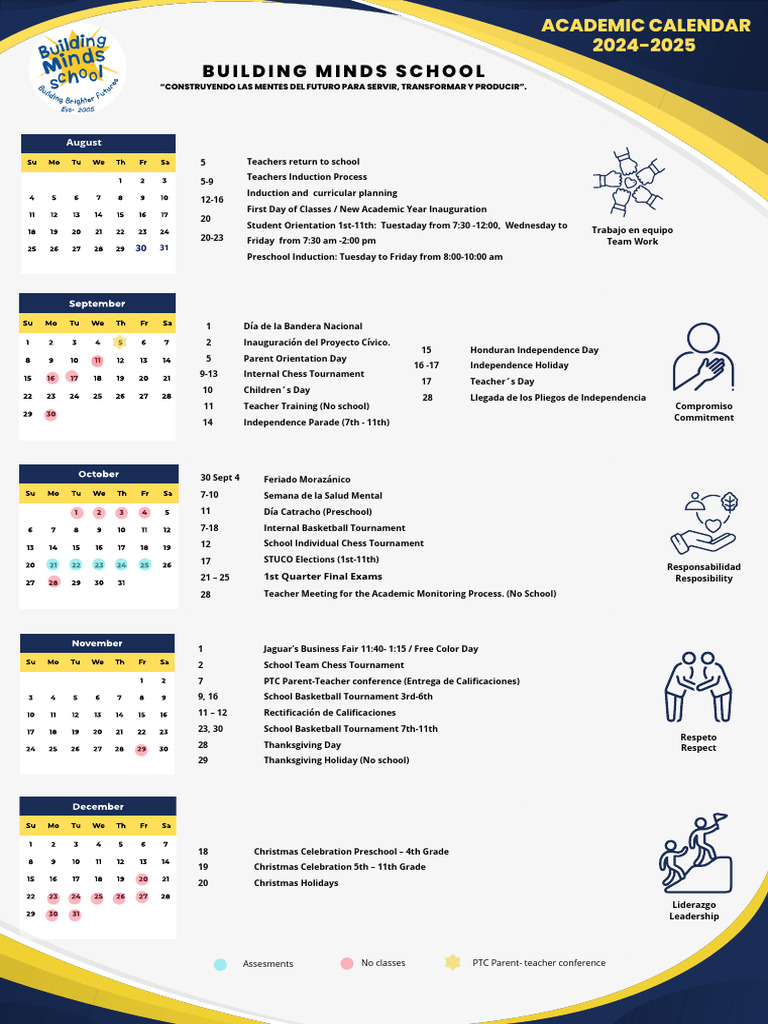 Preschool Academic Calendar