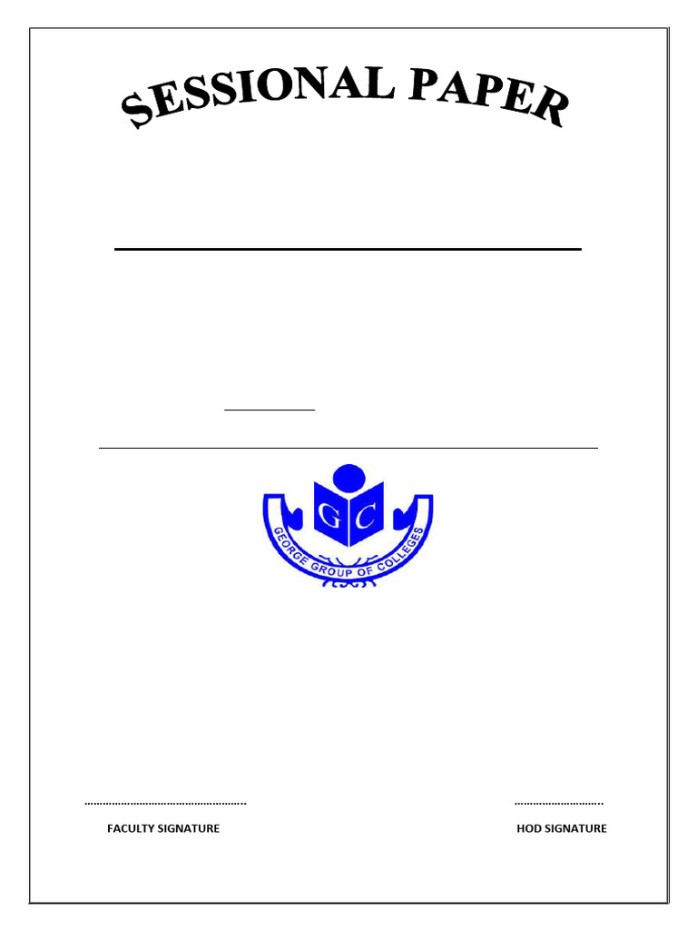 Sessional Paper Front Page | PDF