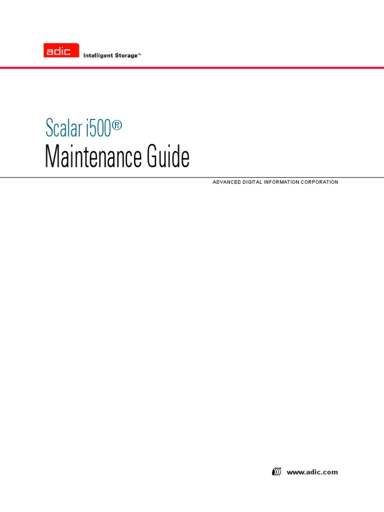 Scalar I500 Maintenance Guide | PDF | Computer Data Storage | Trademark