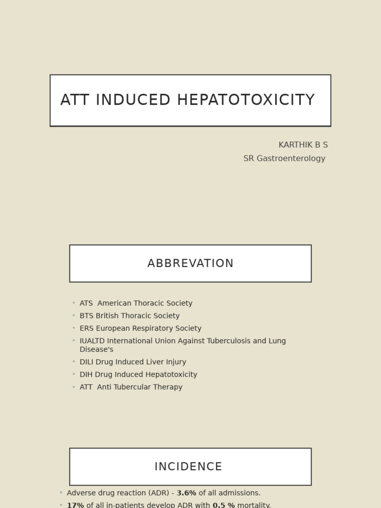 Att Induced Hepatotoxicity | PDF | Tuberculosis | Medical Specialties