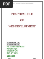 Practical File OF Web Development: Submitted To:-Submitted By