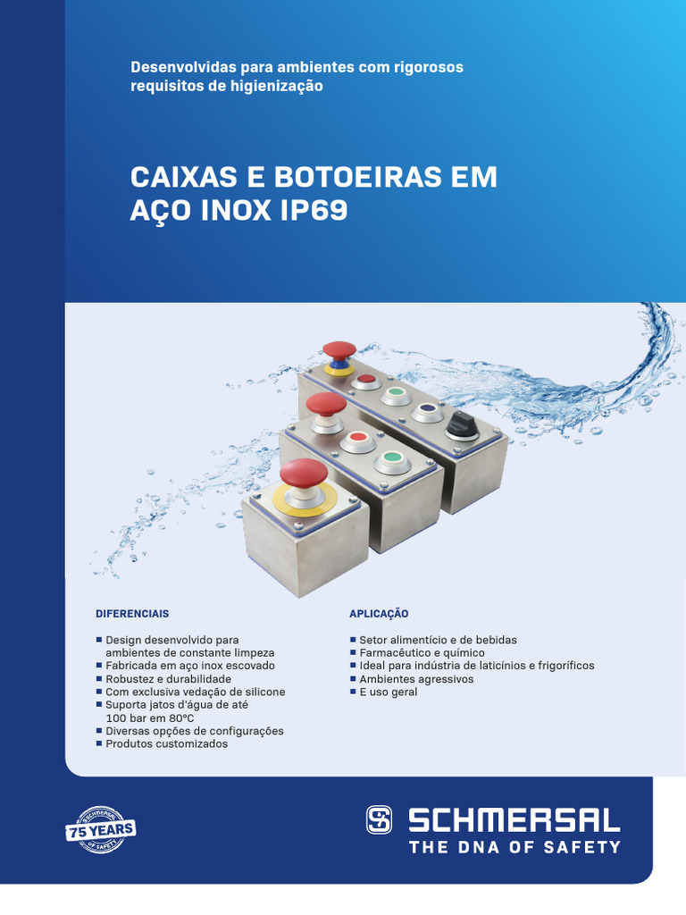 Caixas e Botoeiras Inox IP69 para Indústrias | PDF | Aço