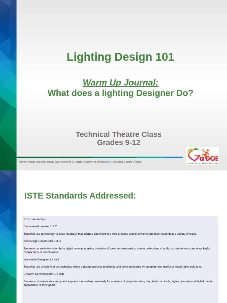 Lighting Design Lesson PowerPoint | PDF | Light | Lighting