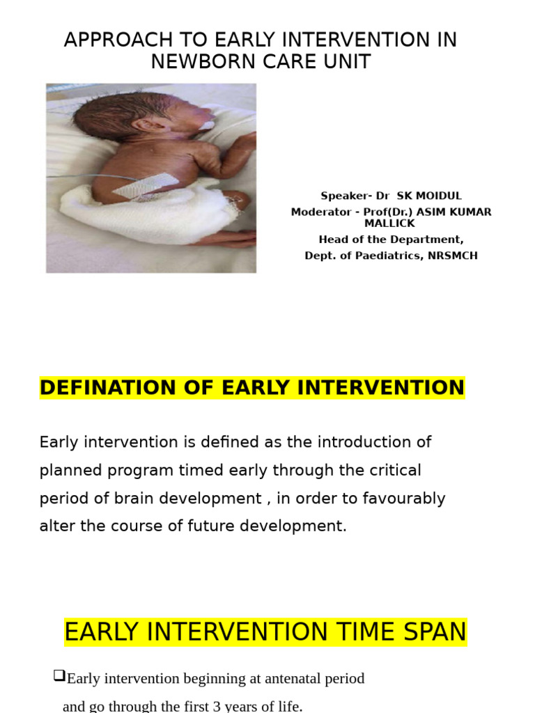 Early Intervention in Newborn Care | PDF | Neonatal Intensive Care Unit ...
