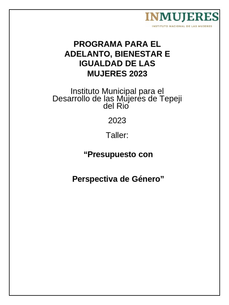 Programa para El Adelanto, Bienestar e Igualdad | PDF | Estudios de ...