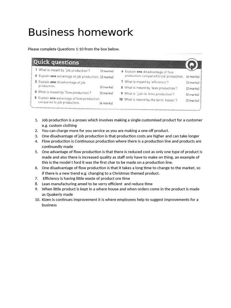 Business Homework Week HW | PDF