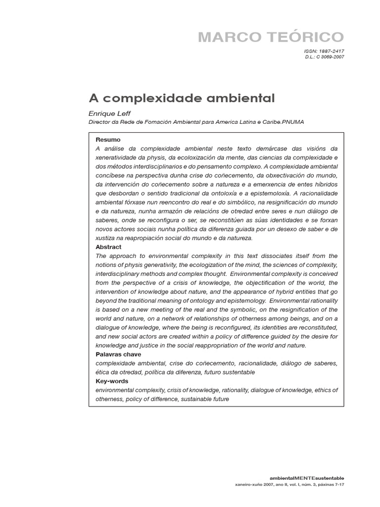 A Complexidade Ambiental | PDF