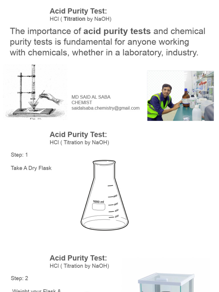 ACID Purity Test Procedure (SAID AL SABA - CHEMIST) | PDF