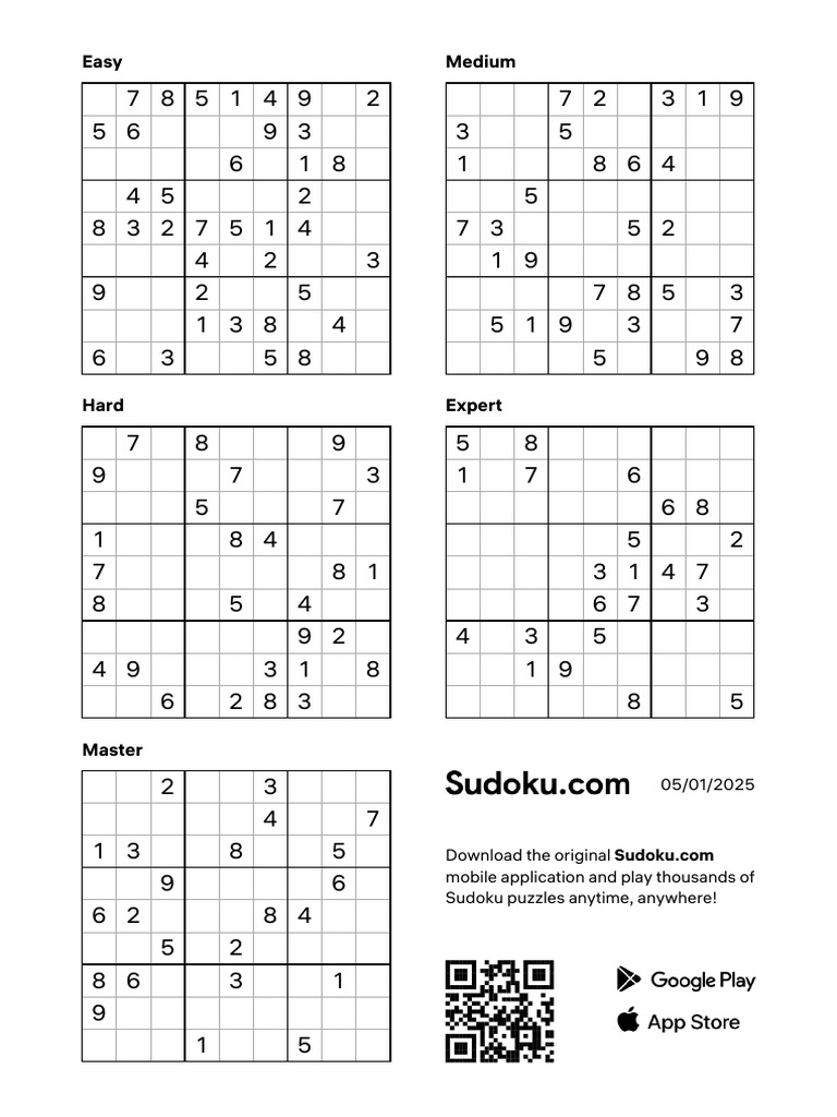 Sudoku Puzzle Difficulty Levels | PDF | Puzzles | Logic Puzzles