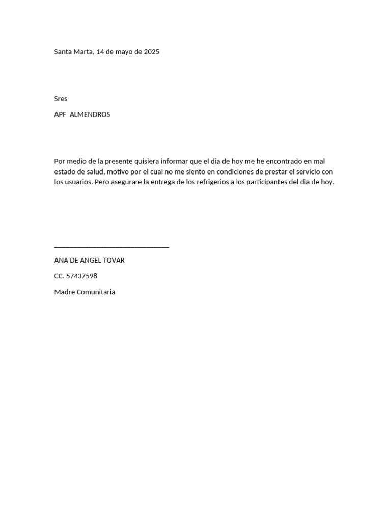 excusa laboral | PDF