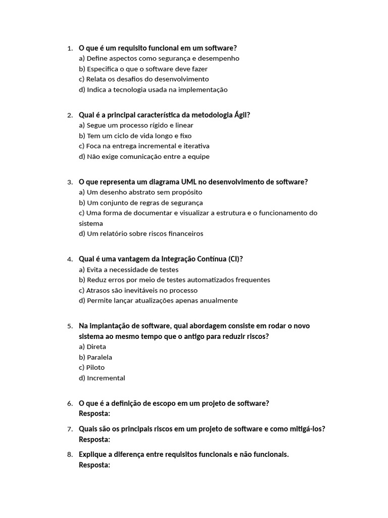 Requisitos e Metodologias em Desenvolvimento de Software | PDF | Testes ...