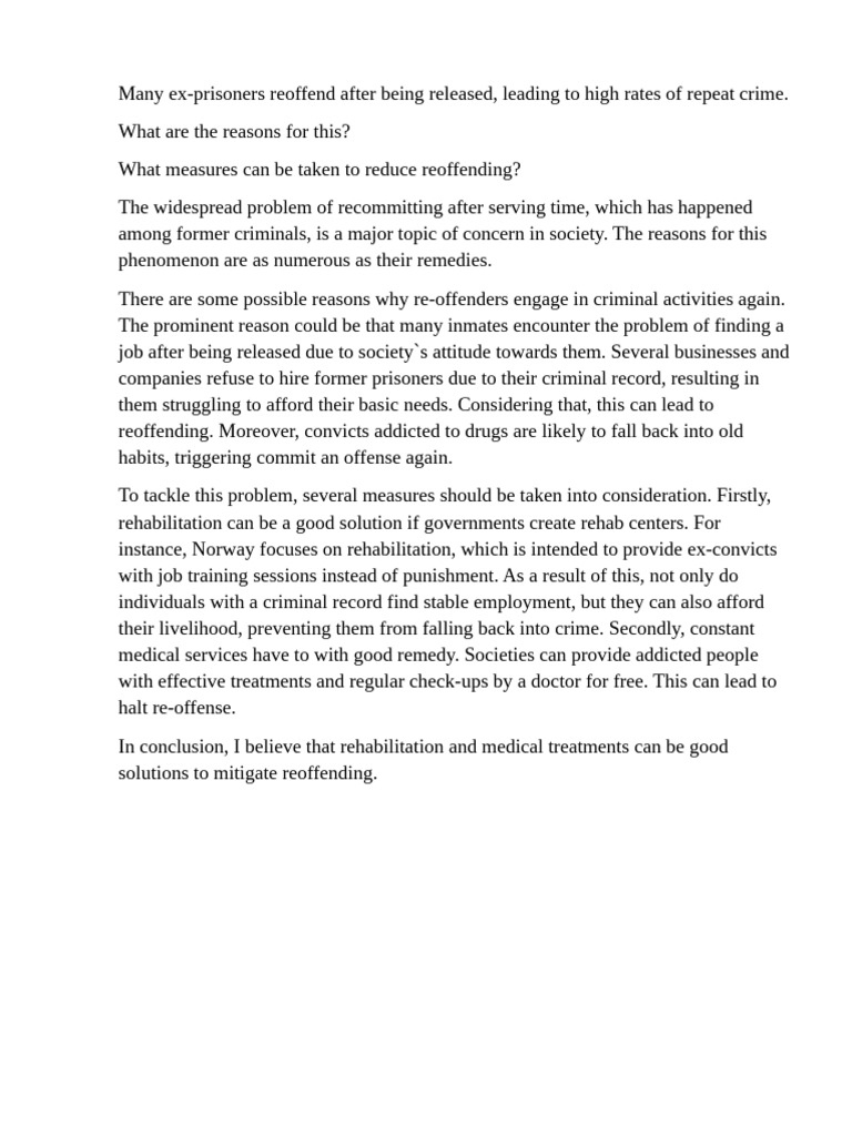 Strategies to Reduce Recidivism | PDF