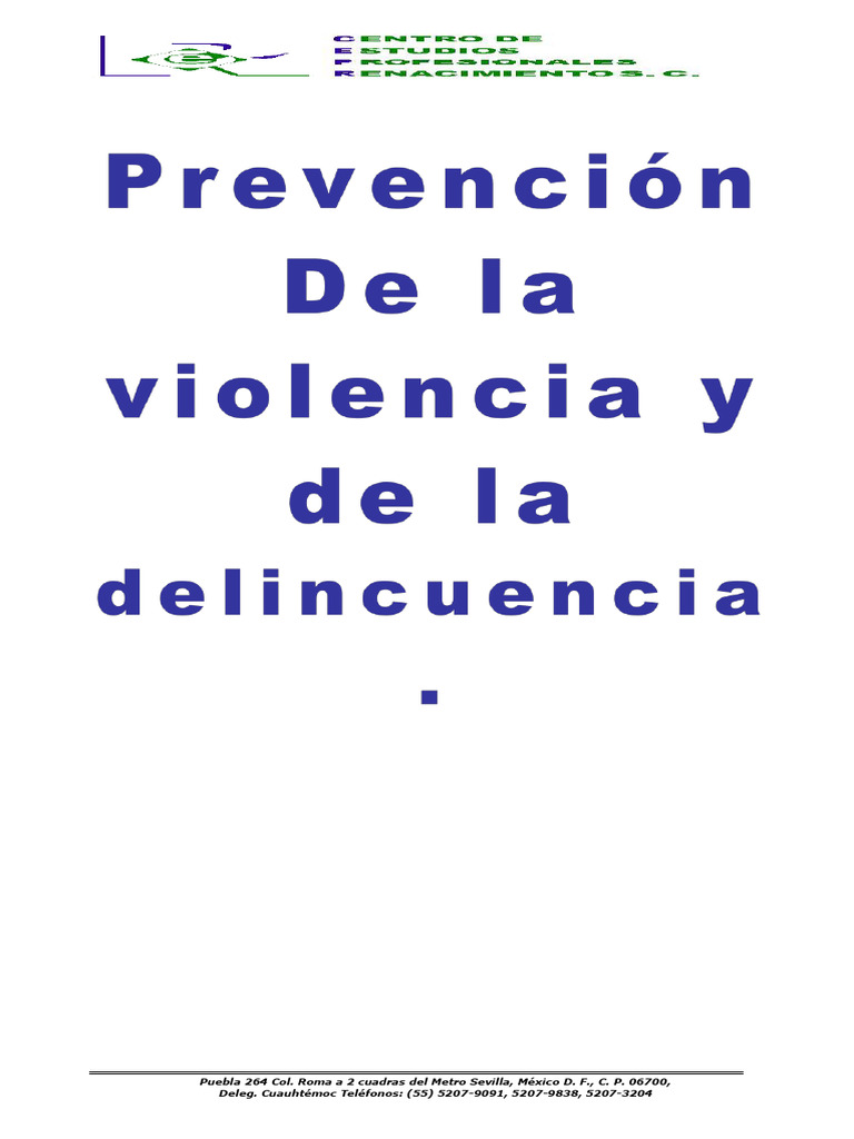 Manual Prevención de La Violencia y de La Delincuencia TSU.2.Cop. | PDF ...
