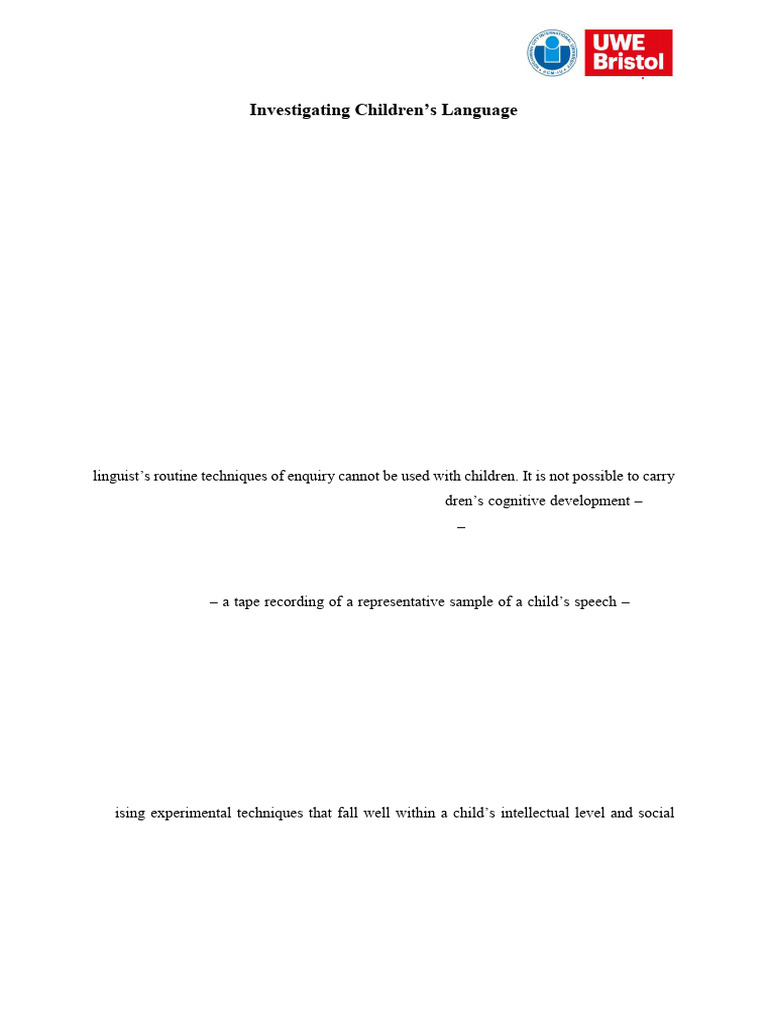 Children's Language Acquisition Methods | PDF | Linguistics | Statistics