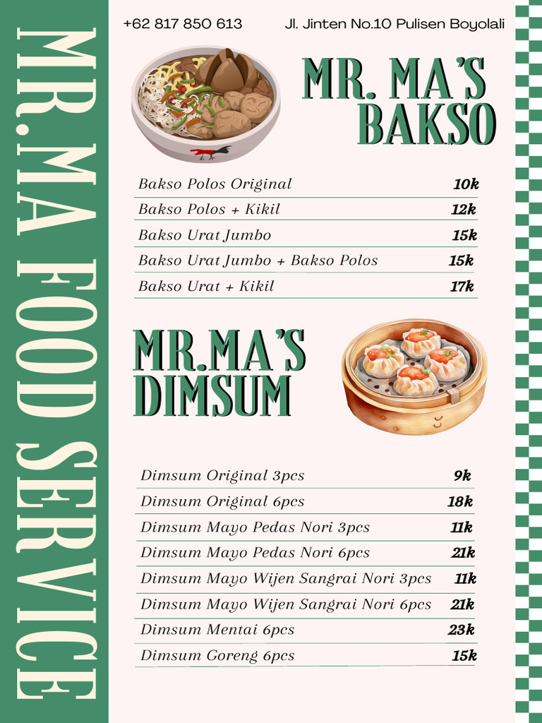MR Ma Menu List | PDF
