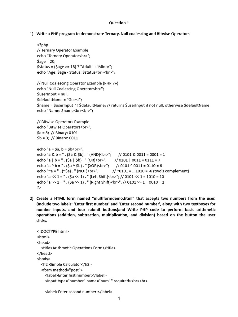PHP Programming Basics and Forms | PDF | Computer Programming ...