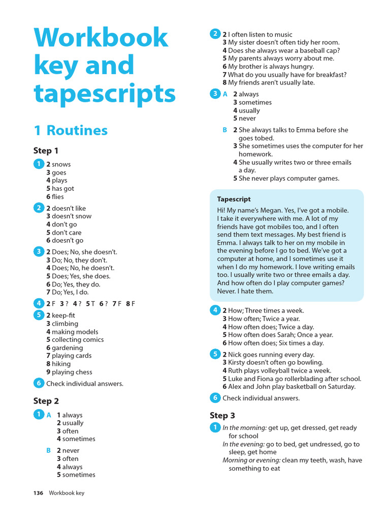 Messages 2-4 Workbook Solutions | PDF