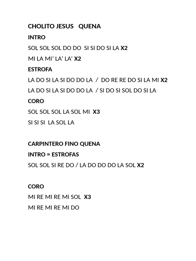 Quena Notas | PDF