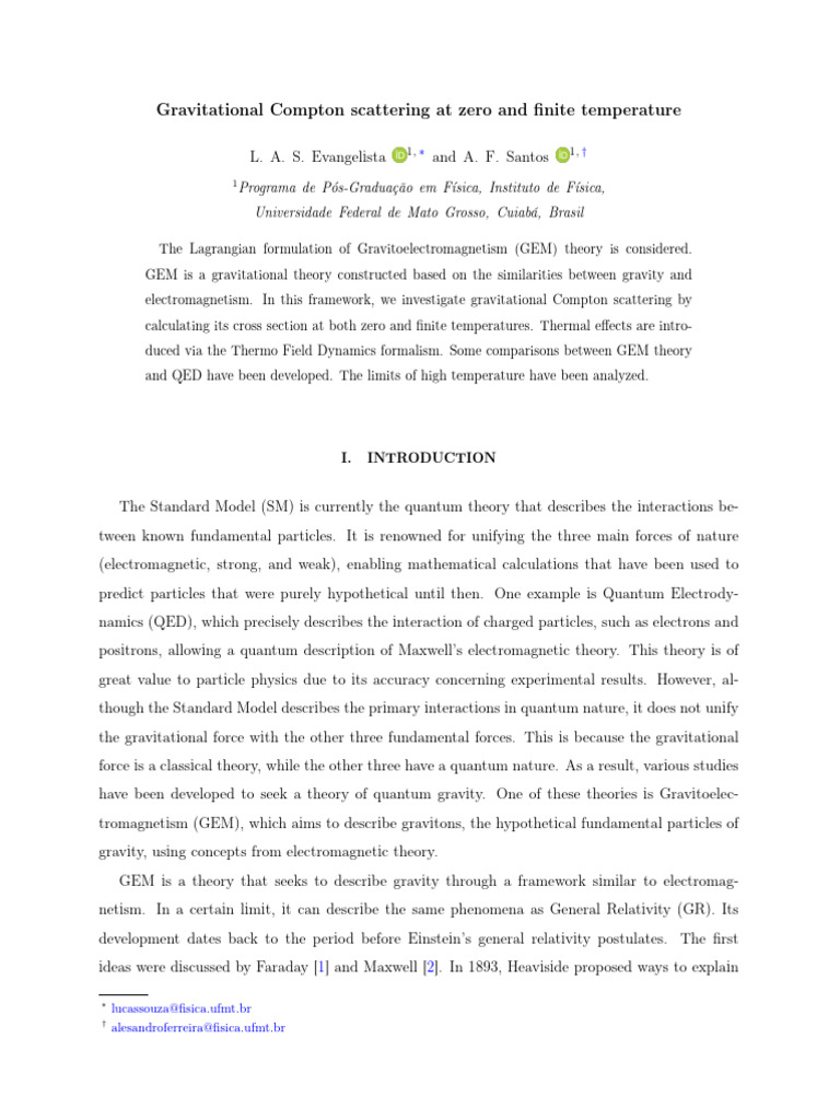 Gravitational Compton Scattering Analysis | PDF | Fundamental ...