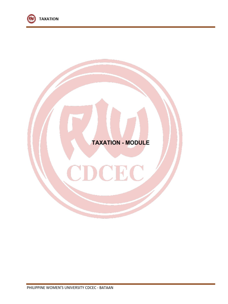 TAXATION-MODULE-FINALS-LECTURES-ONLY | PDF | Taxes | Double Taxation