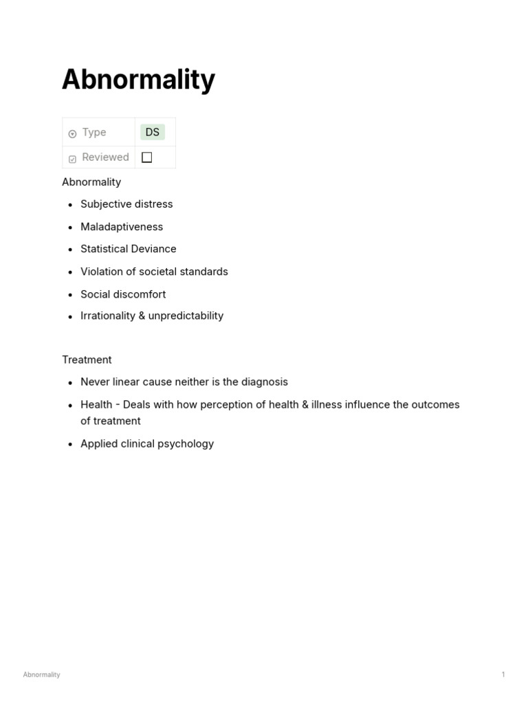 Understanding Abnormality in Psychology | PDF