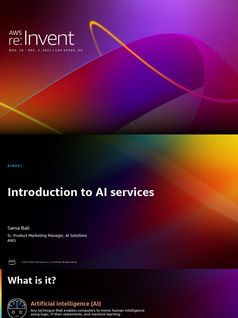 Overview of AWS AI Services | PDF | Machine Learning | Artificial ...