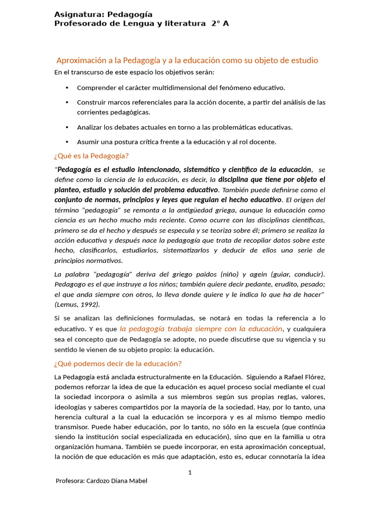 Introducción a la Pedagogía y Educación | PDF | Pedagogía | Maestros