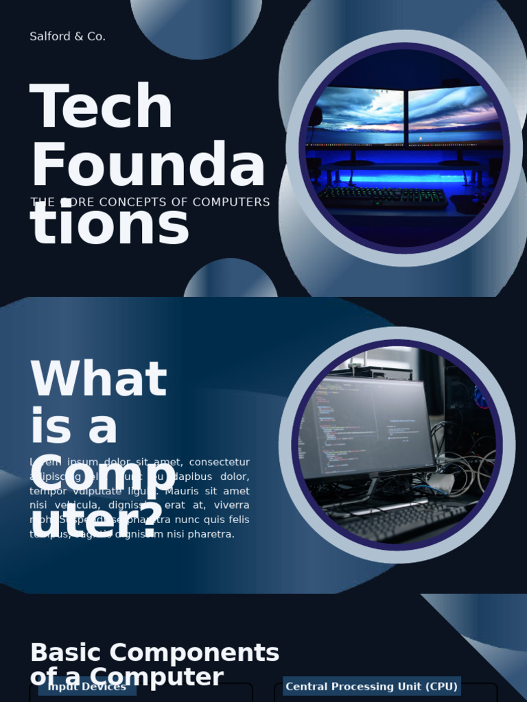 Dark Blue and White Modern Computer Presentation | PDF | Equipment ...