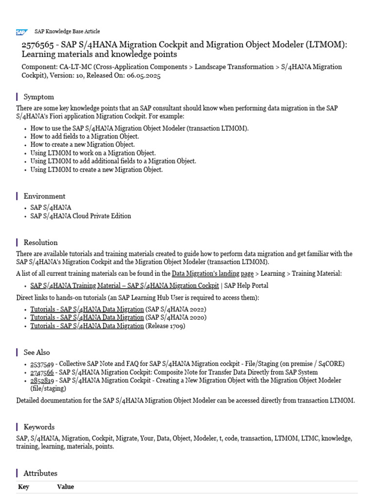 SAP S/4HANA Migration Cockpit Guide | PDF | Computer Programming ...
