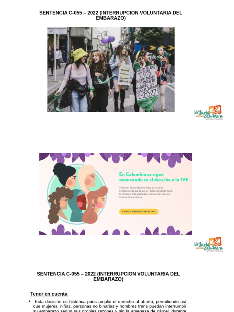 Sentencia C-055 - 2022 (Interrupcion Voluntaria Del | PDF | Aborto