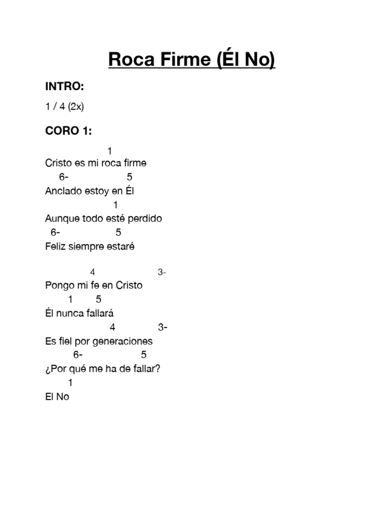 Cristo, mi roca firme: Acordes y letra | PDF