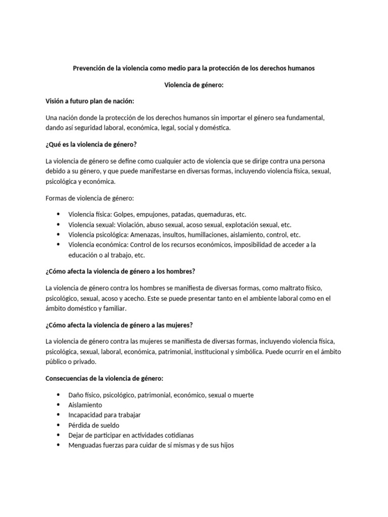 Prevención de la Violencia y Derechos Humanos | PDF | Violencia ...