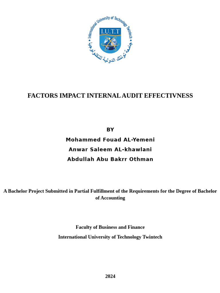 Factors Affecting Internal Audit Effectiveness | PDF | Internal Audit ...