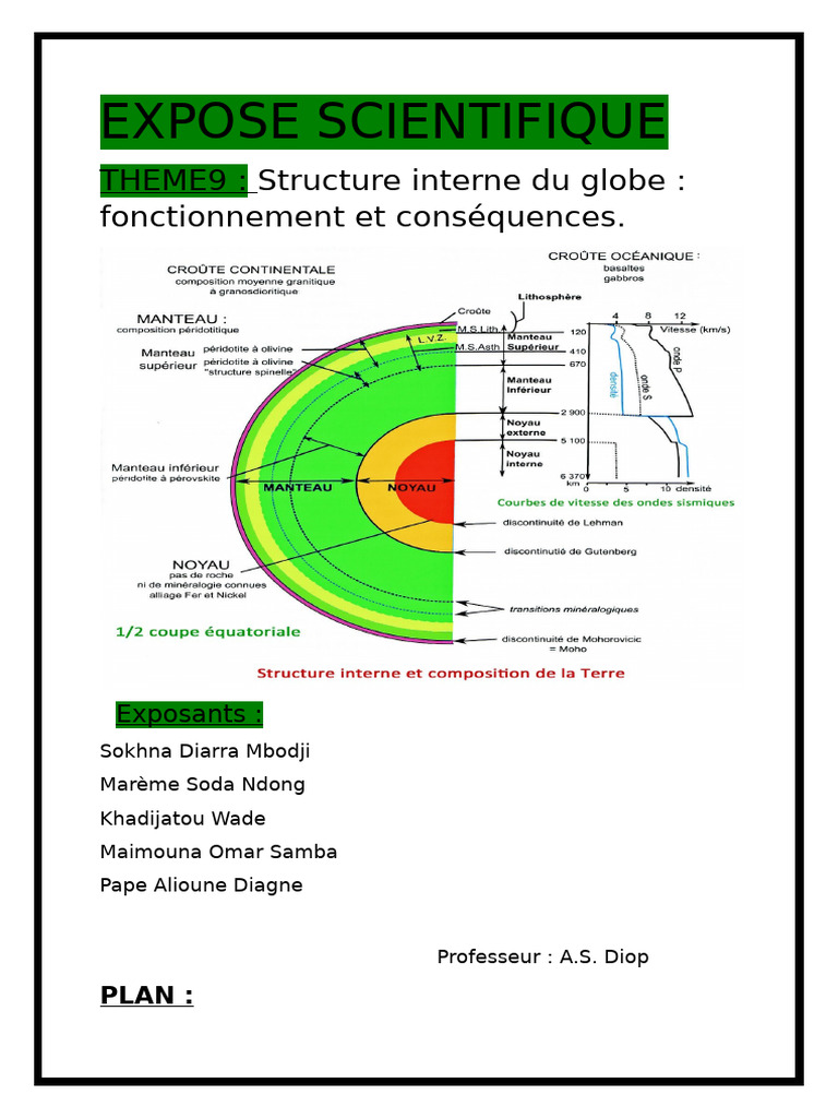 Structure interne du globe terrestre | PDF | Tectonique des plaques ...