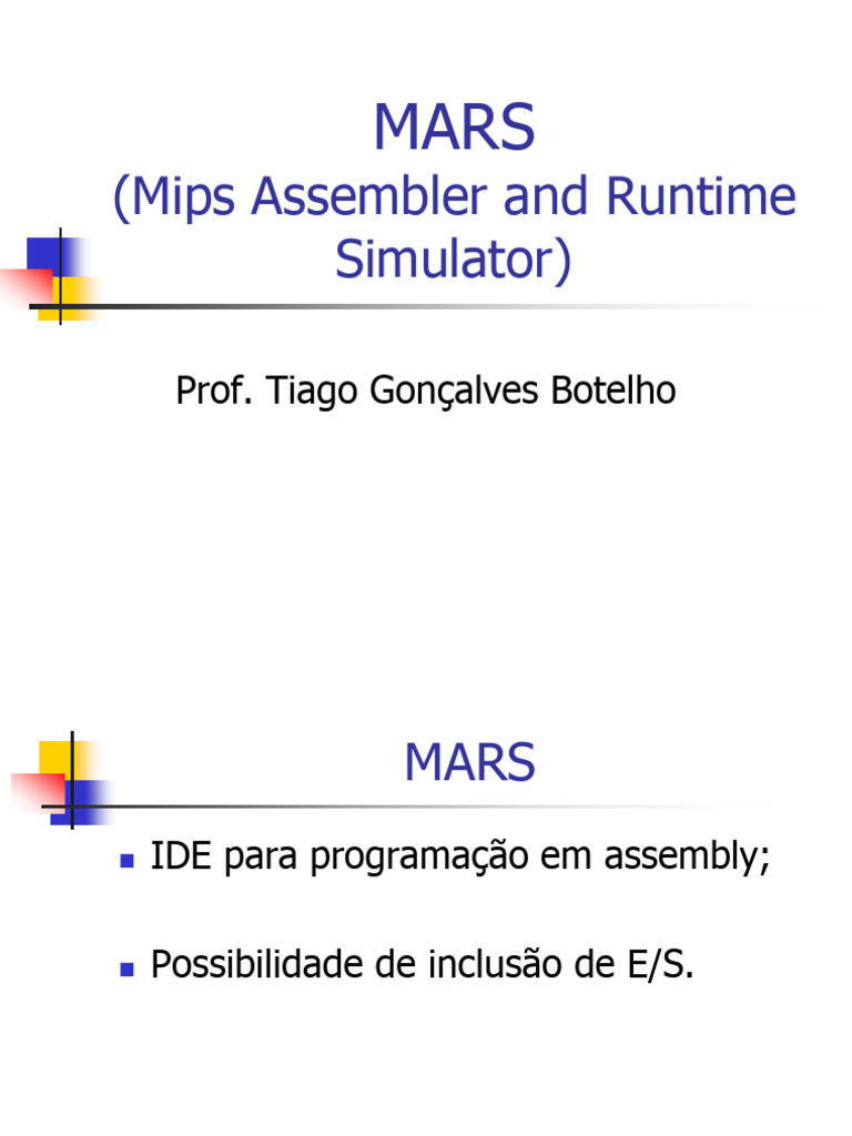 Introdução ao MARS: Programação em Assembly | PDF | Linguagem Assembly ...