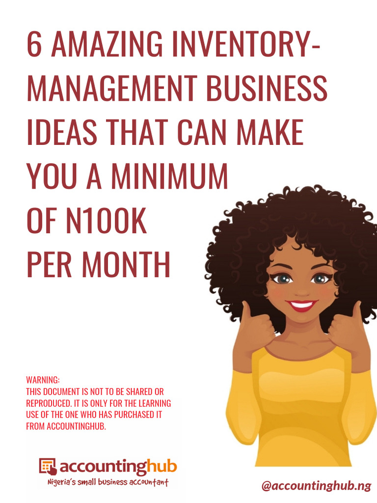 6 INVENTORY IDEAS THAT CAN MAKE YOU 100K NAIRA MONTHLY | PDF | Inventory