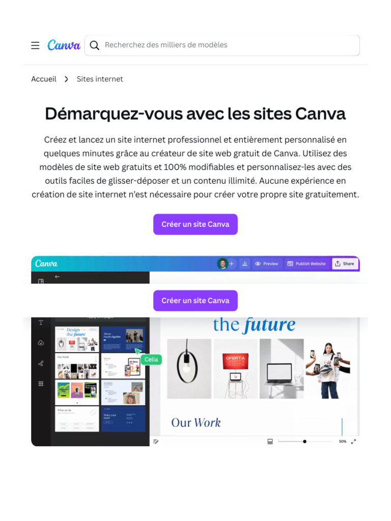Créez un site web facilement avec Canva | PDF | Sites web | Internet