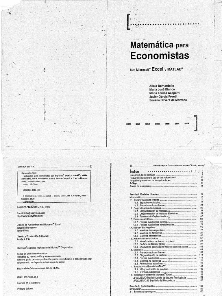 Matematica para Economistas Bernardello | PDF