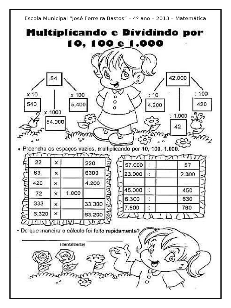 026-Multiplicação Por 10, 100 e 1000 | PDF