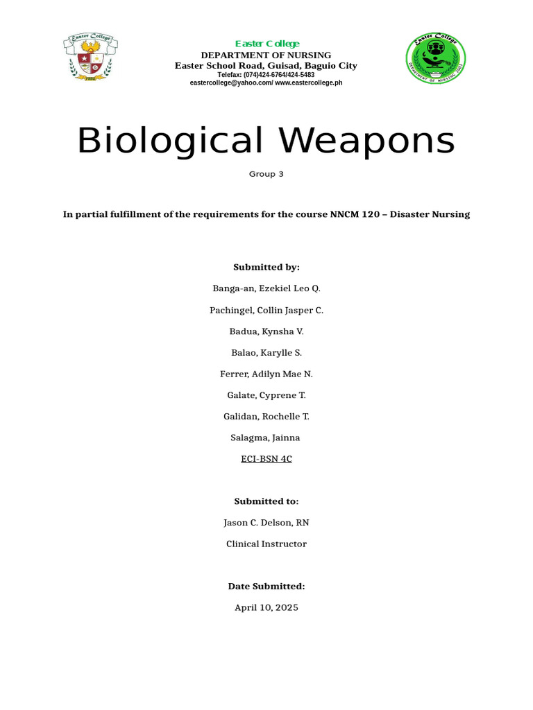 Biological Weapons Final | PDF | Biological Warfare | Bioterrorism