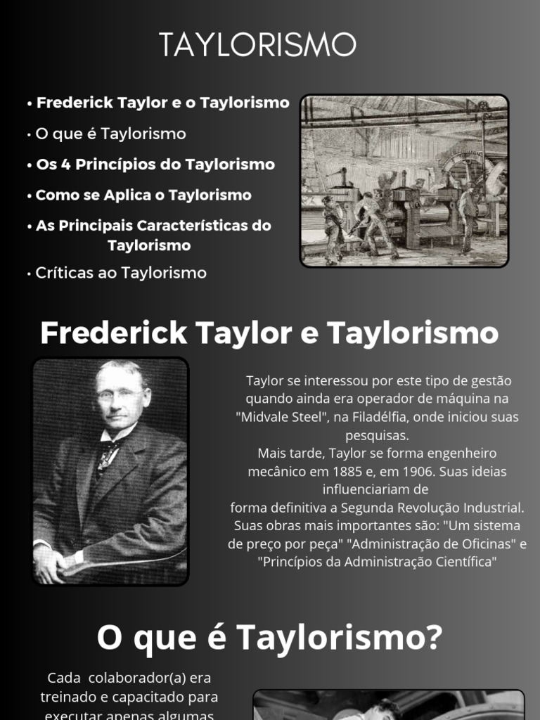 Entenda o Taylorismo e Seus Princípios | PDF | Business | Economias