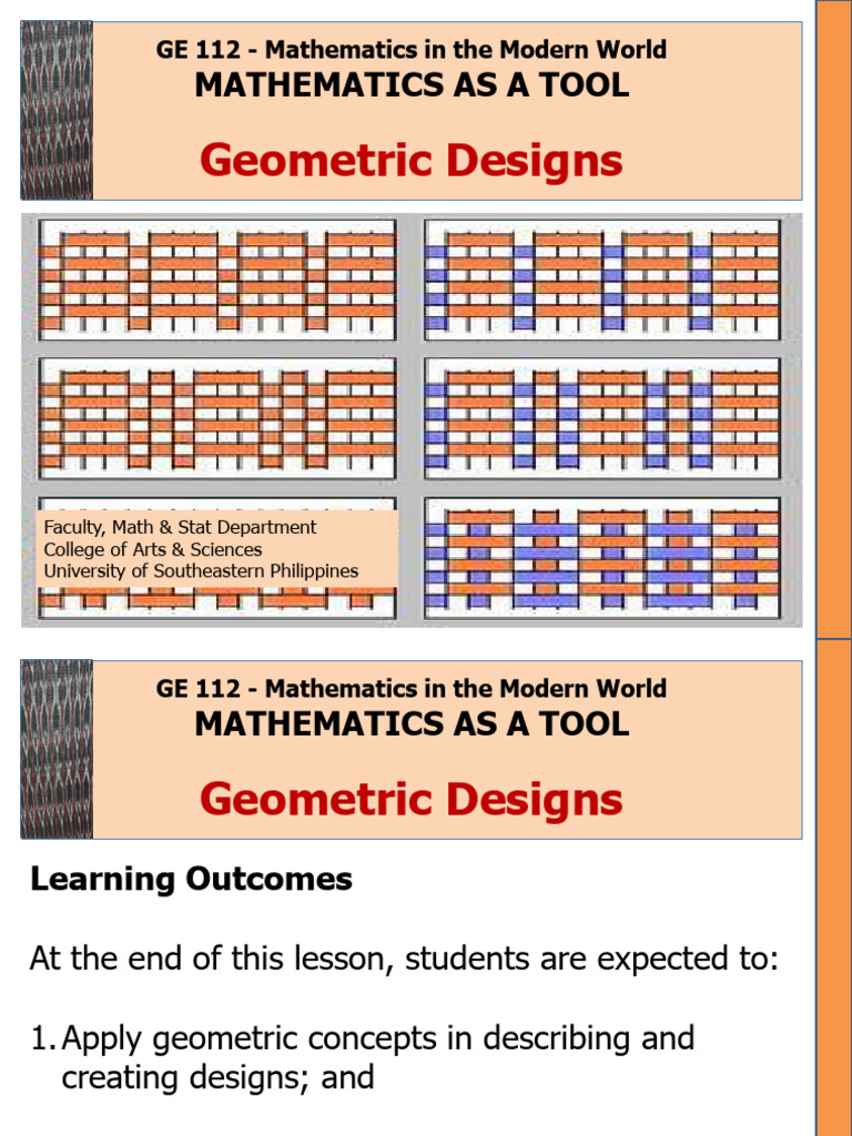 5.1. GE 112 Geometric Designs | PDF | Shape | Euclidean Geometry