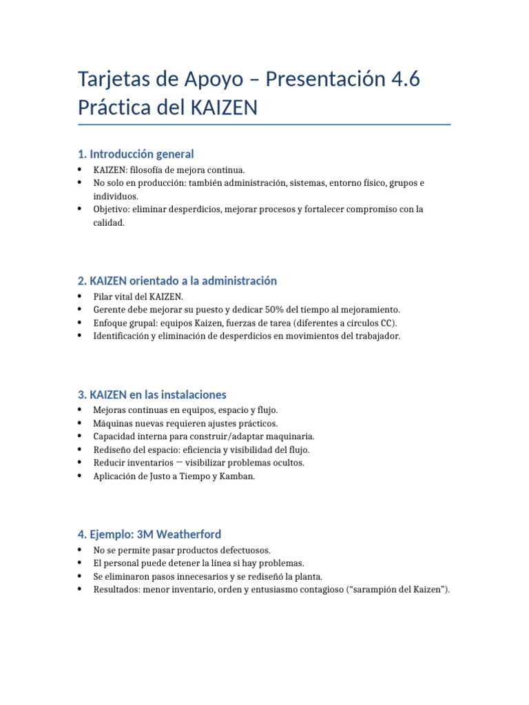 Mejora Continua con KAIZEN: Guía Práctica | PDF | Lean Manufacturing ...