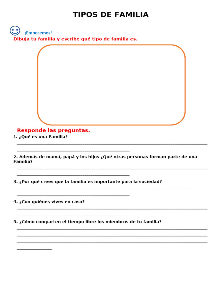 D1 A2 Ficha Per Tipos de Familia | PDF