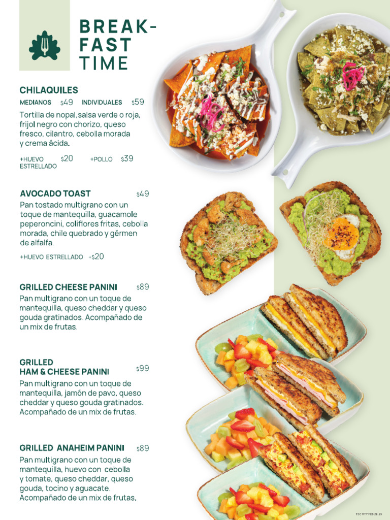 SS Menuì Desayunos TEC - CARTA | PDF