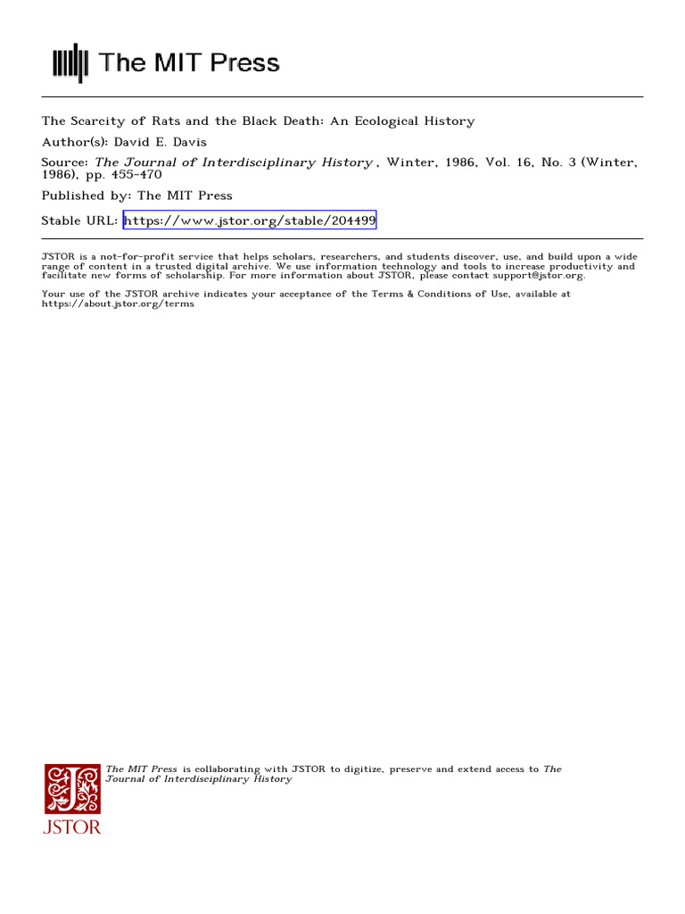 Rats' Role in the Black Death Examined | PDF | Black Death | Rat