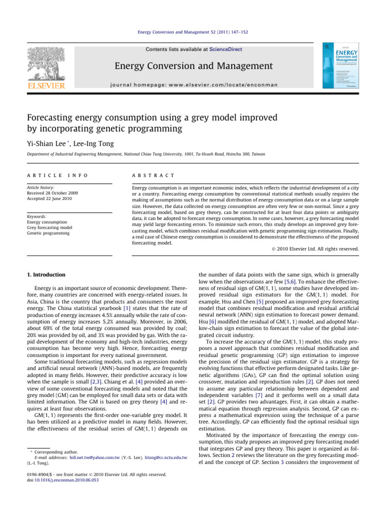 Elsevier - 2011 - Forecasting Energy Consumption Using A Grey Model ...