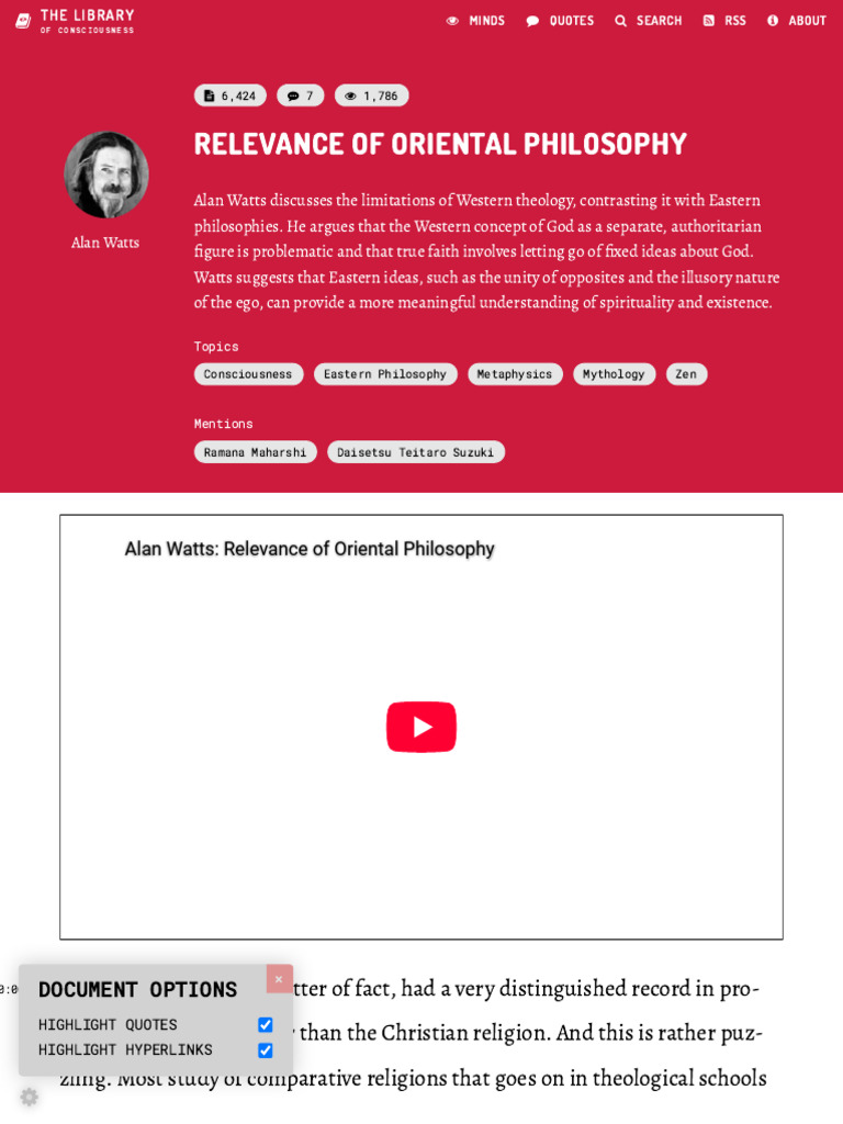 Alan Watts on Eastern vs. Western Theology | PDF | Monism | Religious ...