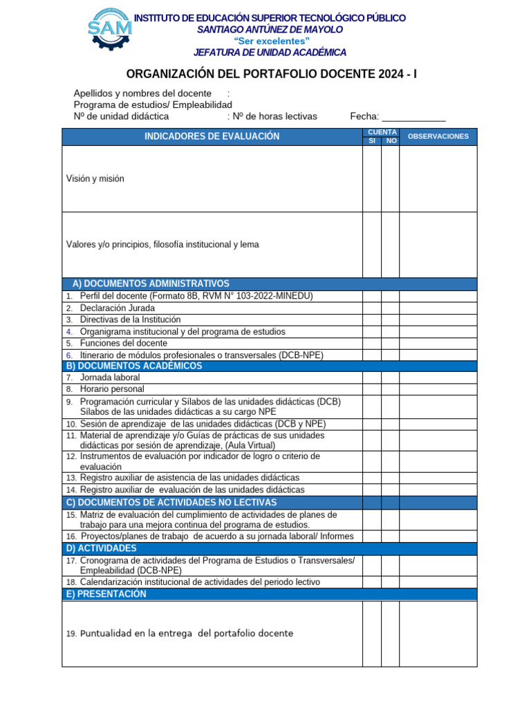 Organización Del Portafolio Docente | PDF | Maestros | Enseñando